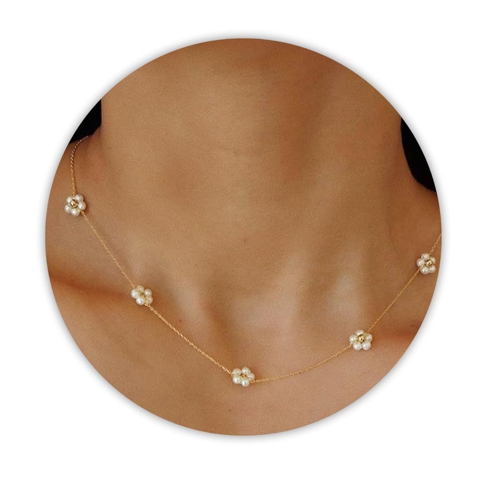 Elegant Gold Floral Necklace 14k gold plated stainless steel gold